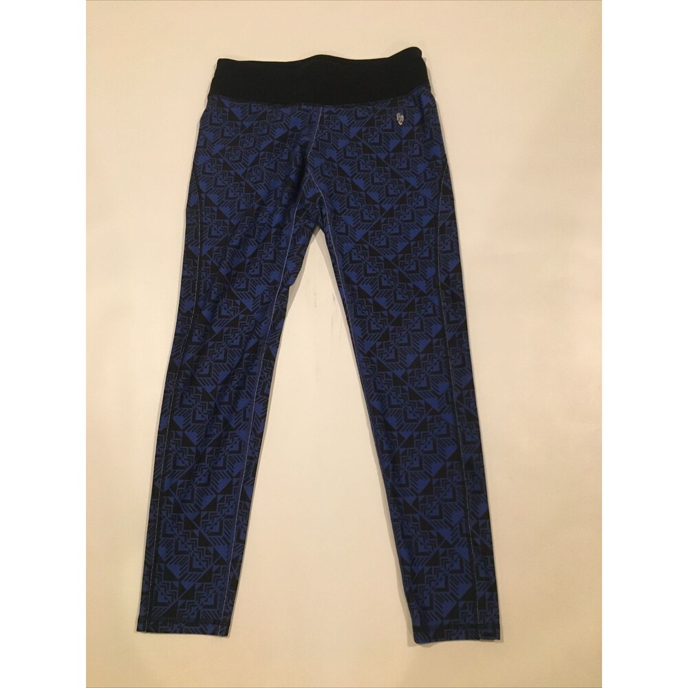 Women's Ellie LE Women's 7/8 Inidigo Blue Aztec Print Black Waist Leggings Sz L